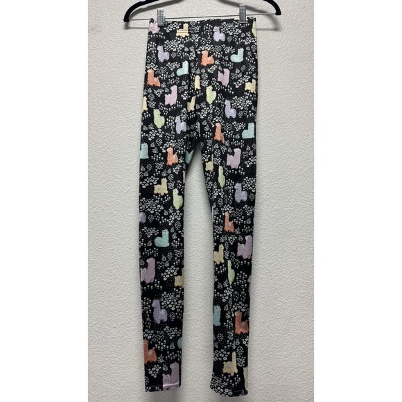 BlackMilk Llama Pastel Black Easter Colors Leggings XS - Picture 2 of 3